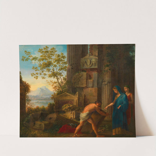 Theseus findet unter dem Felsen das Schwert seines Vaters Aigeus by Joseph Dorffmeister