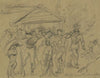 Thirsty men at a well