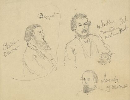 Three bust portraits including news papermen
