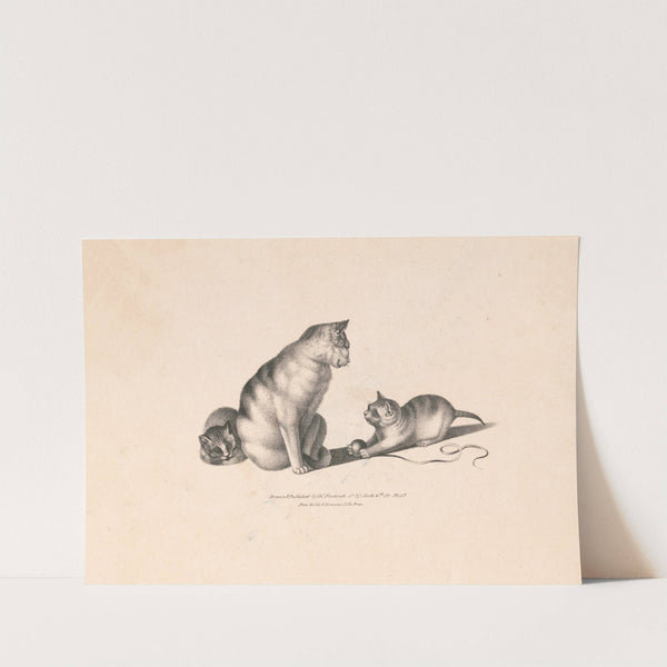 Three cats – mother and kittens (1832) by Charles Fenderich