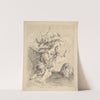 Three Cupids Turning a Somersault, an Eagle on the Right (After F. Boucher) by Louis-Felix de La Rue