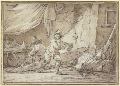 Three drinking farmers