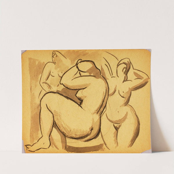 Three Female Nudes by Carl Newman