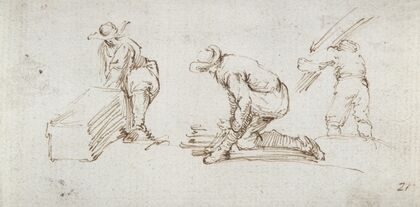 Three Figure Studies 17th century