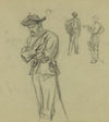 Three figure studies of soldiers