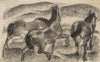 Three Horses in a Hilly Landscape