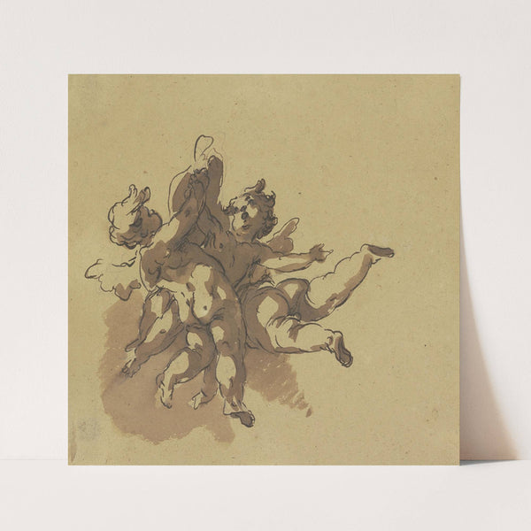 Three hovering putti by Gaspare Diziani