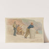 Three Men and Two Boys Sitting on a Pier by Robert Barnes