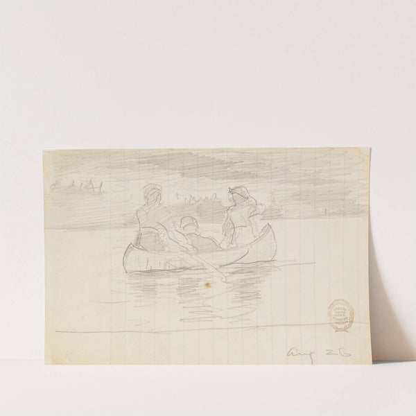 Three Men in a Canoe, Il Manigne, Quebec (1897) by Winslow Homer