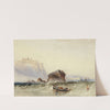 Three Men in Rowboat off Rocky Coast by Circle of Henry Barlow Carter