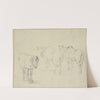 Three old horses by Pieter van Bloemen