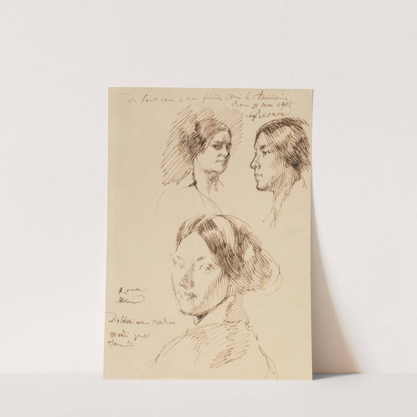 Three Portrait Heads of a Woman by Albert Besnard