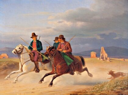 Three riding campagnols