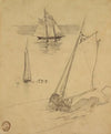 Three Sketches of Schooners (ca 1880)