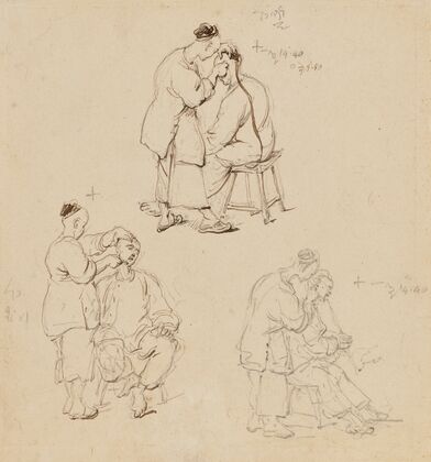 Three studies of a Chinese barber