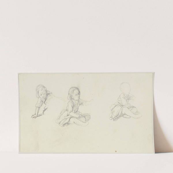 Three studies of children by Jakob Becker