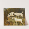 Three Wire Fox Terriers working a hole by Arthur Wardle