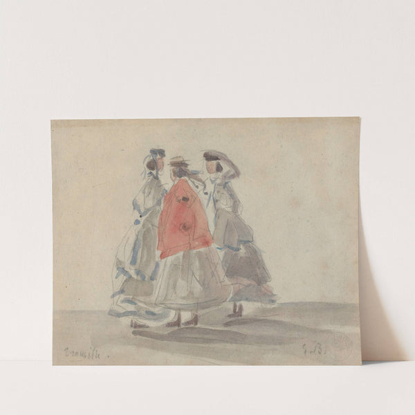 Three Women at Trouville (c. 1865) by Eugène Boudin