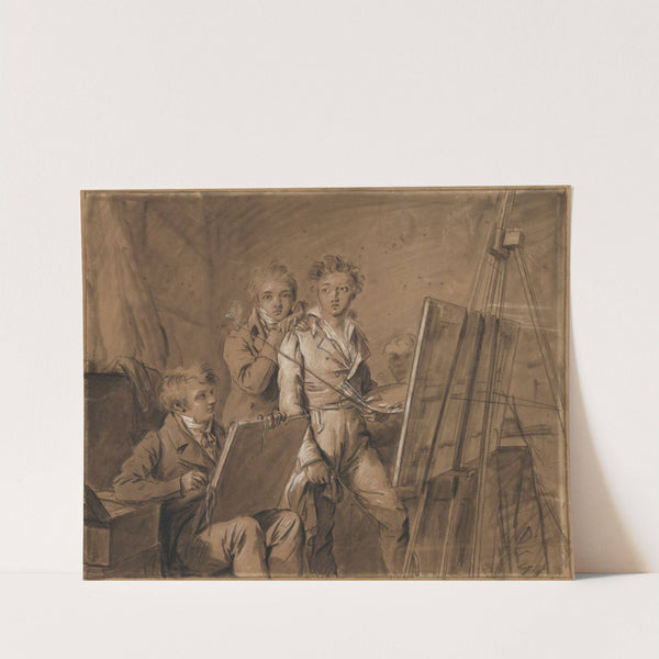 Three Young Artists in a Studio (1820) by Louis Léopold Boilly