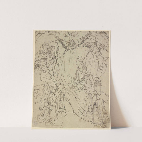 Thronende Madonna mit dem Heiligen Christophorus, zwei Engeln und zwei Stiftern by Hans Burgkmair The Elder