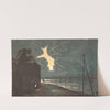 Thunder and Lightning at Oumaya Bridge by Kobayashi Kiyochika