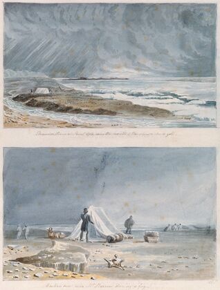 Thunderstorm at Point Ogle near the Mouth of the Thlewechodyeth and Western View near Mount Barrow during a Fog