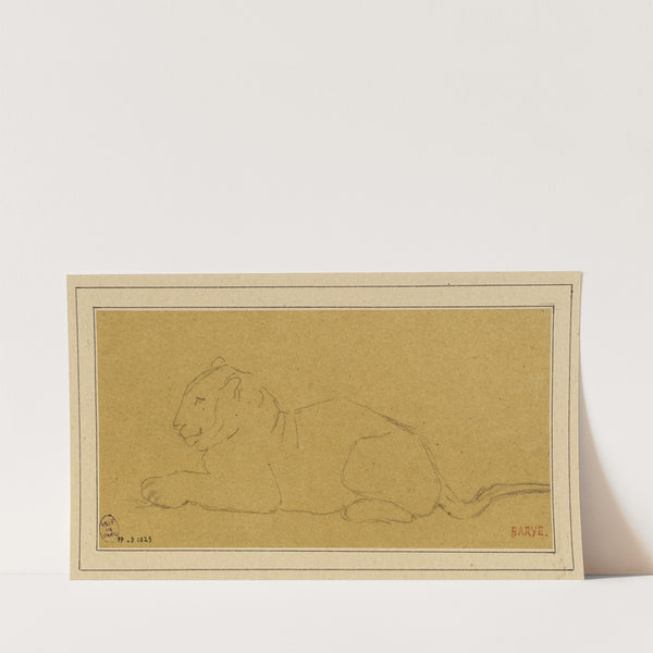 Tigre de profil couché à gauche (19th century) by Antoine-Louis Barye
