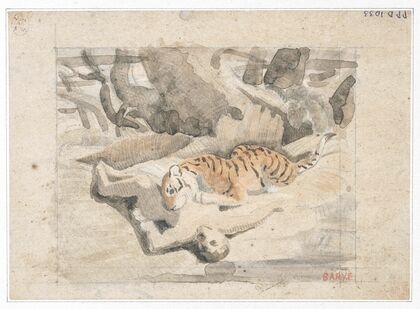 Tigre dévorant un homme (19th century)