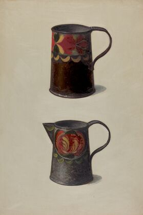 Tin Cup and Pitcher