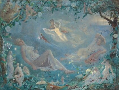 Titania asleep; a scene from ‘A Midsummer Night’s Dream’, Act II, Scene ii