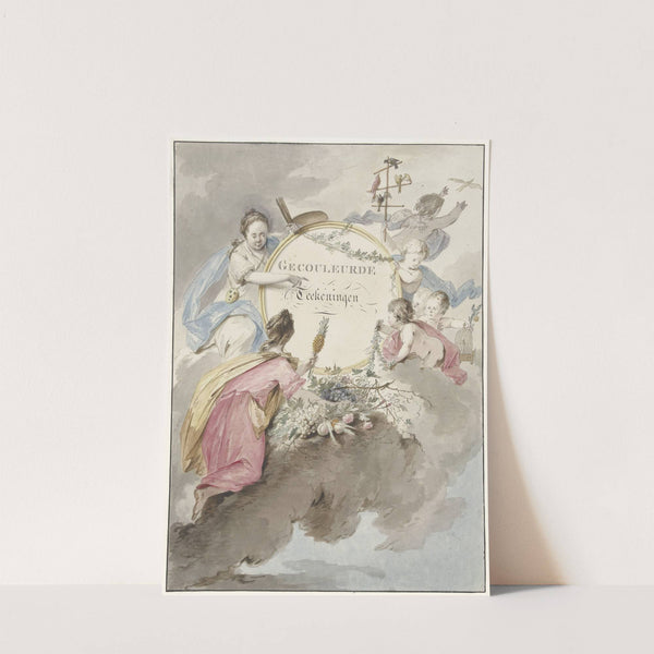 Titelblad voor kunstboek met Gecouleurde Teekeningen by Gerard van Nijmegen