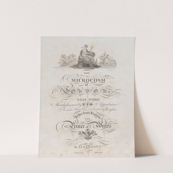 Title Page, The Microcosm of London (1808) by Thomas Tomkins
