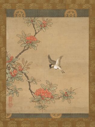Titmouse with Pomegranate Flowers (16th century)