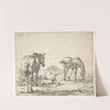 To heste og en plov by Karel Dujardin