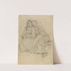 To sittende bunadskledde jenter (1869) by Adolph Tidemand