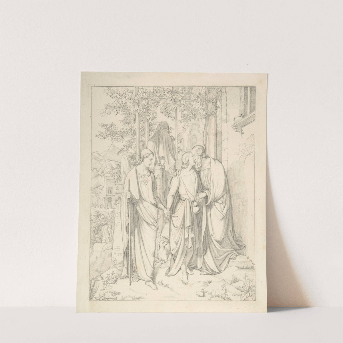 Tobias Takes Leave of his Father (1829) by Carl Gottlieb Peschel