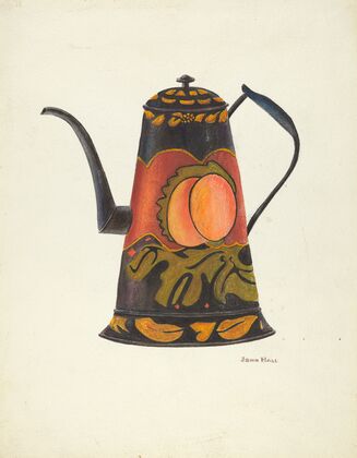 Toleware Coffee Pot