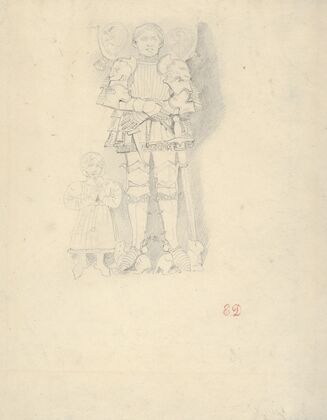 Tomb Effigies; A Man in a Suit of Armor beside a Child (ca. 1825–30)
