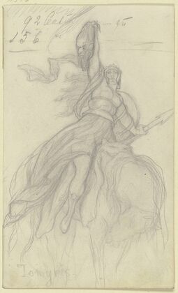 Tomyris mit dem Haupte des Kyros zu Pferde
