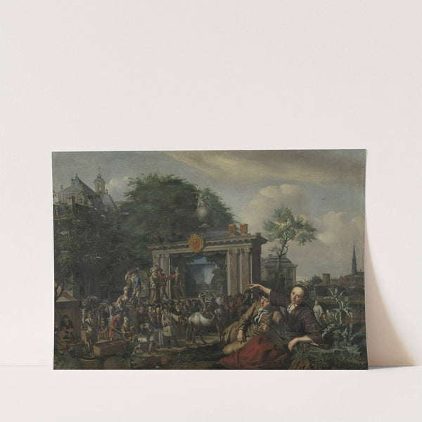 Toneelvoorstelling in de open lucht (1670 - 1698) by Matthijs Naiveu