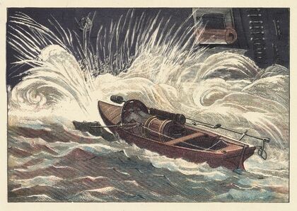 Torpedo Boat Attacking a Large War Vessel