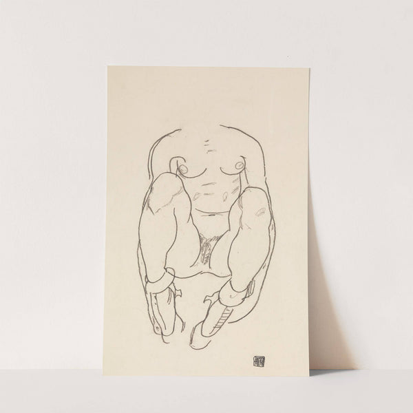Torso of a Seated Woman with Boots (1918) by Egon Schiele
