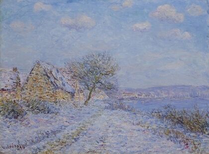 Tournedos-sur-Seine, neige, givre, soleil