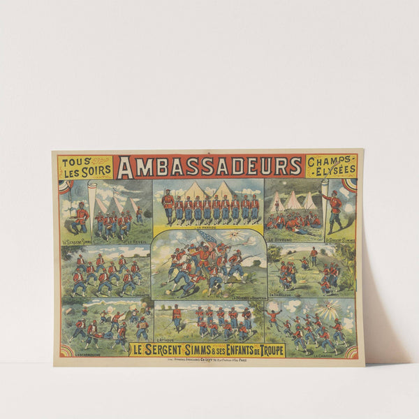 Tous les soirs. Ambassadeurs, Champs-Élysées. Le sergent Simms &#038; ses enfants de troupe (1887) by Imp. Charles Lévy