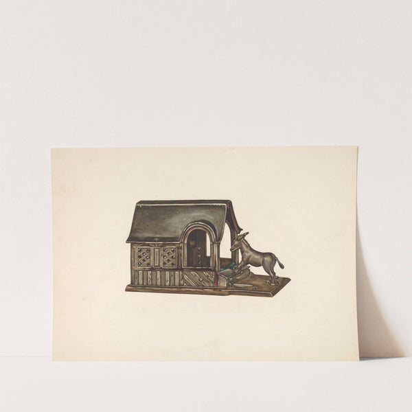 Toy Bank – Donkey and House (c. 1942) by Jennie Kamar