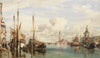 Trabaccoli carrying wood, San Giorgio Maggiore and the Dogana beyond