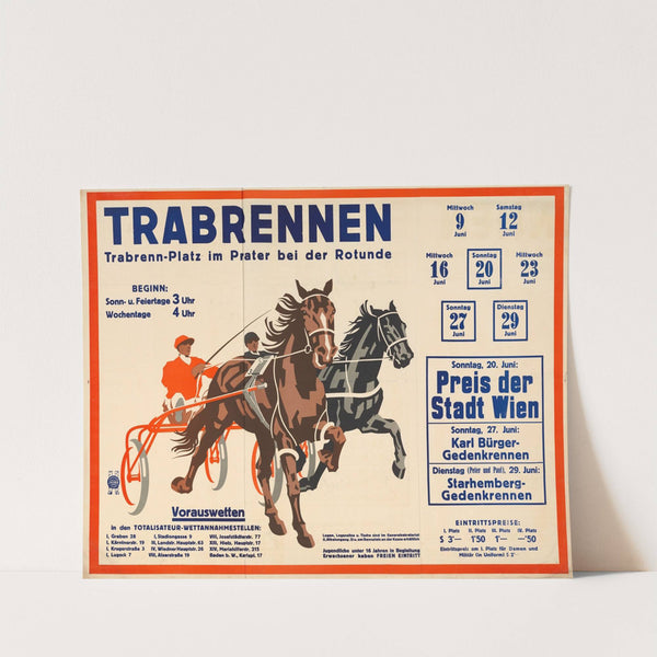 Trabrennen am Trabrennplatz im Prater bei der Rotunde (1937) by J. Weiner