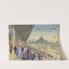 Trabrennen in der Krieau mit Blick auf die Rotunde (1932) by Oskar Laske