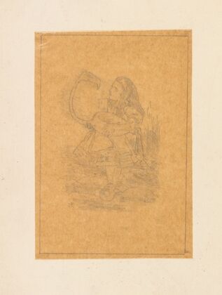 Tracing of Alice trying to play croquet with flamingo and hedgehog — size preview