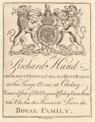 Trade Sheet for; Richard Hand, The Oldest Original Chelsey Bunn Baker at the King’s Arms Chelsey